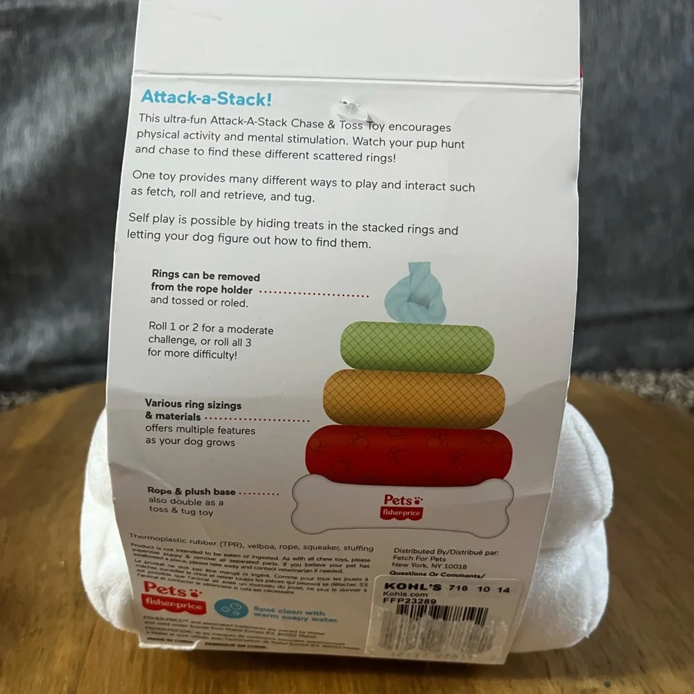 NEW Dog Puppy Toys Fisher Price: Stack Attack & Snuggle Up Warming Toy Anxiety